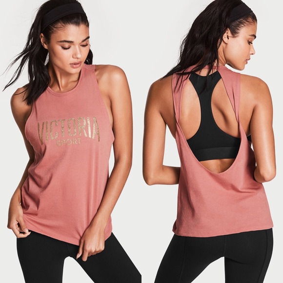 Victoria's Secret Other - Victoria’s Secret Logo Twist Open-back Sports Tank